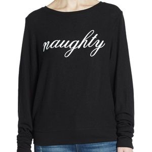 Wildfox Black "Naughty" Crewneck Sweater Size XS